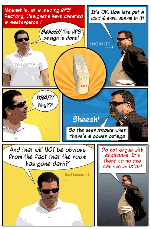 loud ups alarm comic from Fly you fools